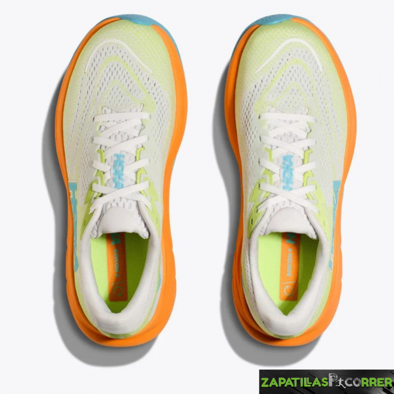 Zapatillas Hoka Rincon 4 Blanca Amarilla Naranja Mujer