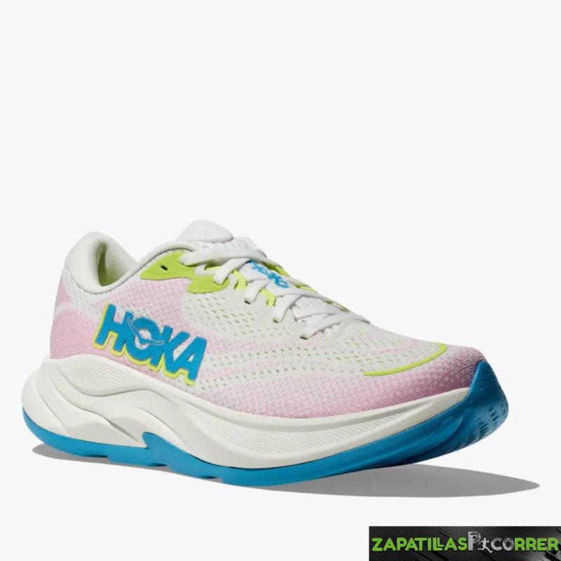 Zapatillas Hoka Rincon 4  Blanca Rosa Azul Mujer