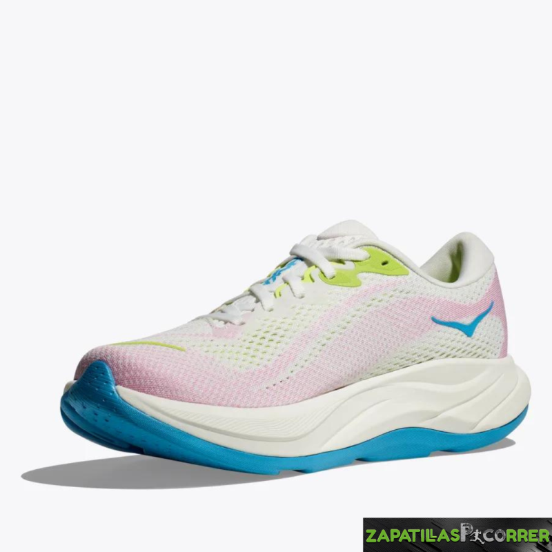 Zapatillas Hoka Rincon 4  Blanca Rosa Azul Mujer