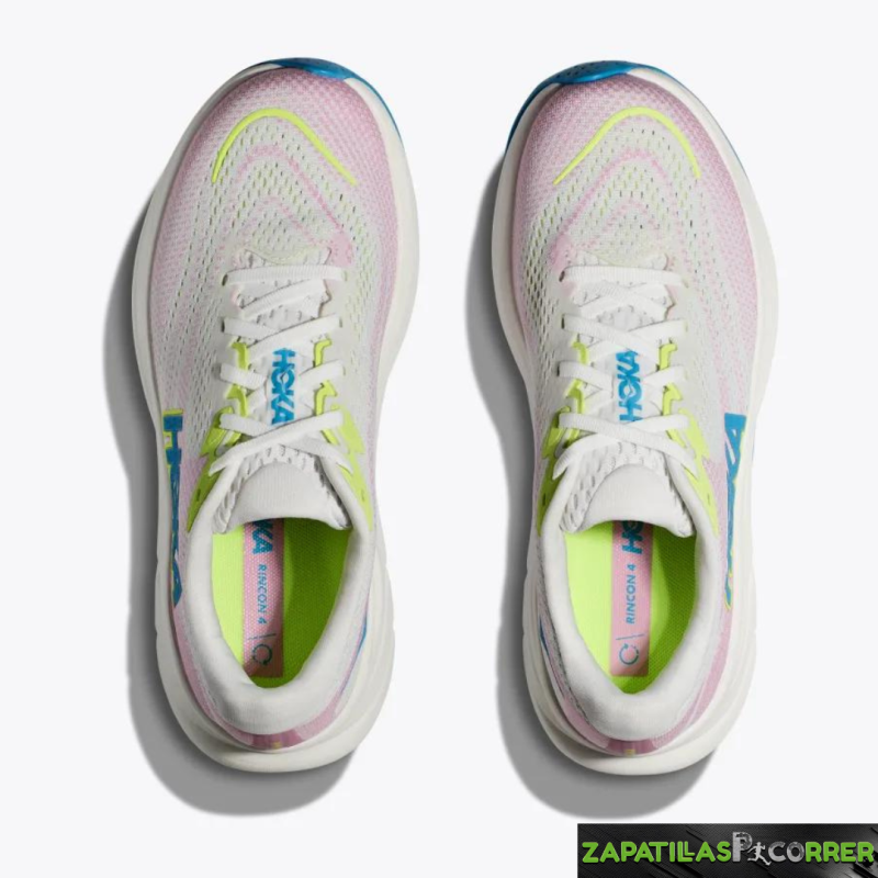 Zapatillas Hoka Rincon 4  Blanca Rosa Azul Mujer