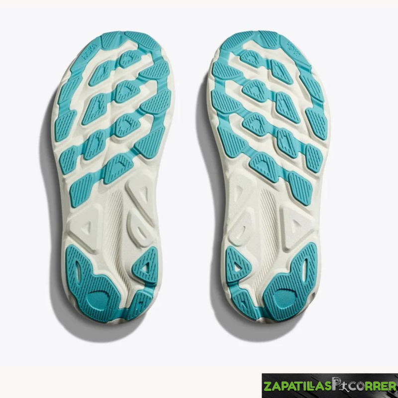 Zapatillas Hoka Clifton 9 Blanca Turquesa Mujer
