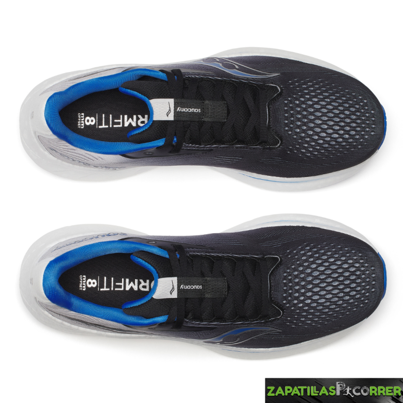 Zapatillas Saucony Ride 18 Blanca Negra Azul