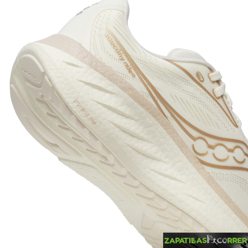 Zapatillas Saucony Ride 18 Vainilla Mujer