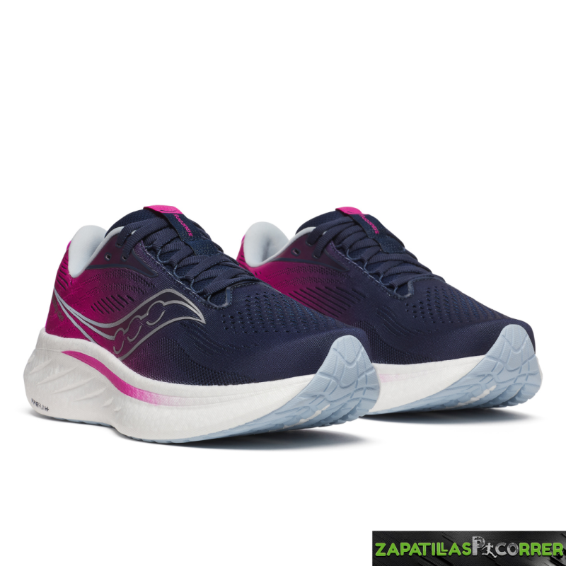 Zapatillas Saucony Ride 18  Mujer Negra Fucsia