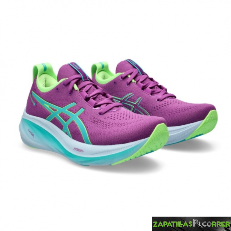 Zapatillas Asics Nimbus 26 Lite Show Moradas Azules  Mujer
