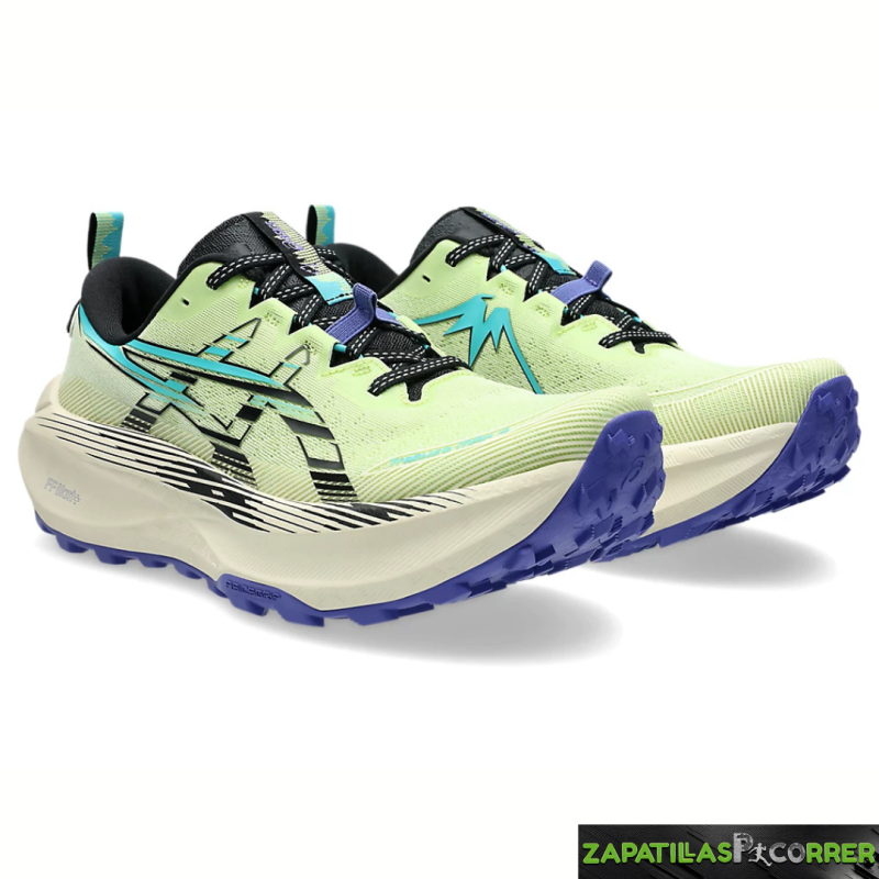 Zapatillas Asics Trabuco Max 4 Verde Claro y Beige