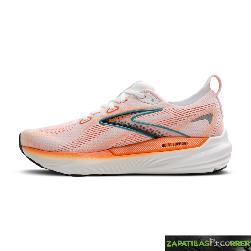 Zapatilla Brooks Gluycerin GTS 22 Blanca Naranja