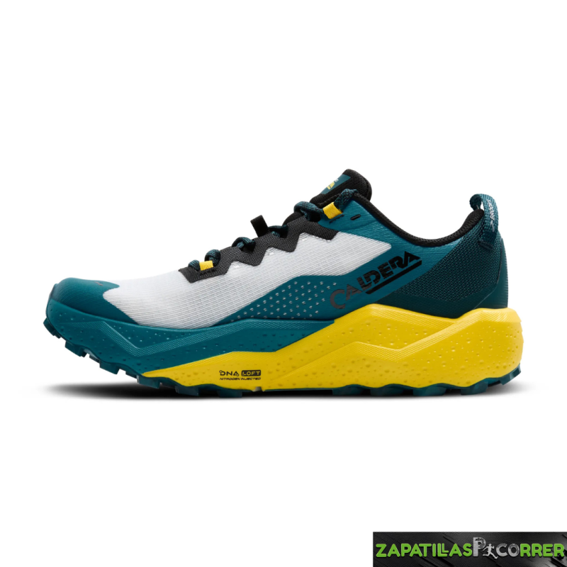 Zapatillas Brooks Caldera 8 Blanca Azul Amarilla