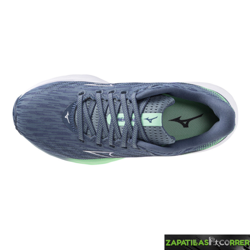 Zapatillas Mizuno Wave Rider 28 Gris Verde Mujer