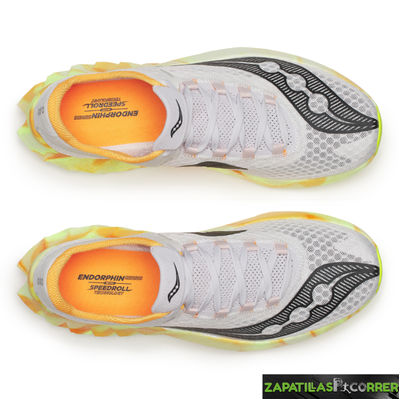 Zapatillas Saucony Endorphin Pro 4 Blanca Naranja  Placa de Carbono