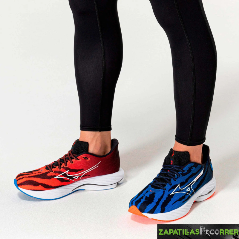 Zapatillas Mizuno Wave Rider 28 Rojo Azul Demonio