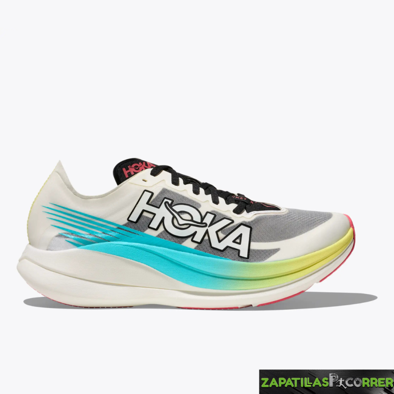 Zapatillas HOKA Rocket X 2 Blanca Turquesa
