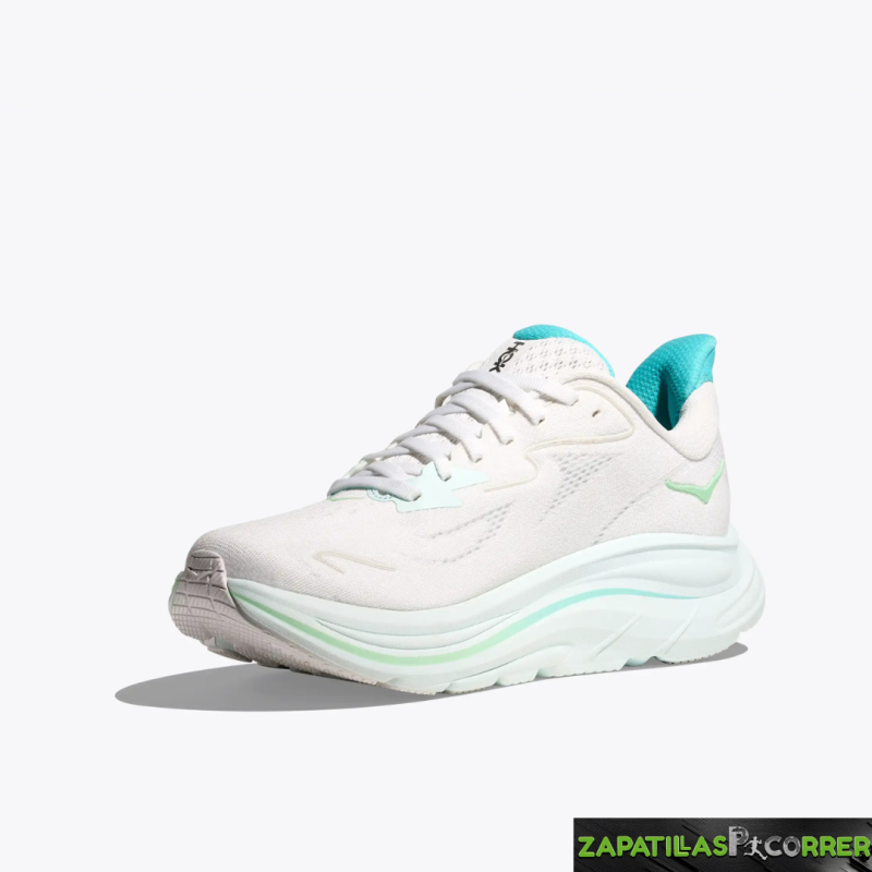 Zapatillas Hoka Clifton 10 Blanca Turquesa Mujer