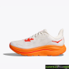 Zapatillas Hoka Clifton 10 Blanca Naranja Mujer