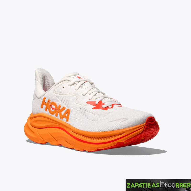 Zapatillas Hoka Clifton 10 Blanca Naranja