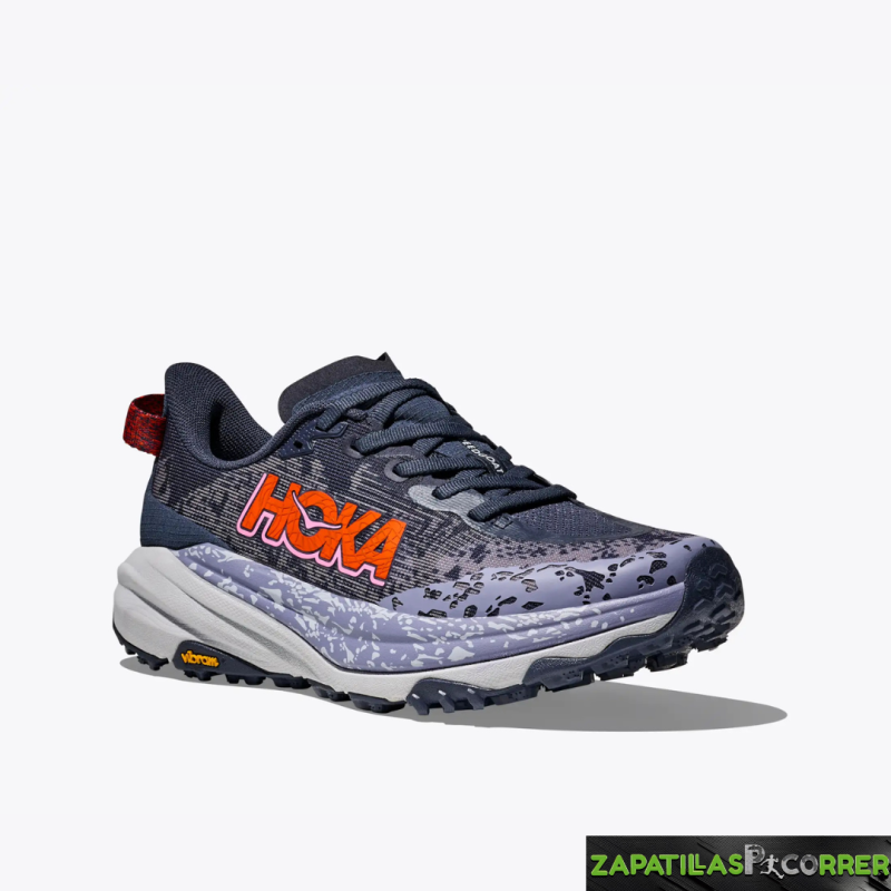 Zapatillas HOKA Speedgoat 6 Gris Azul Lila Rojo Mujer