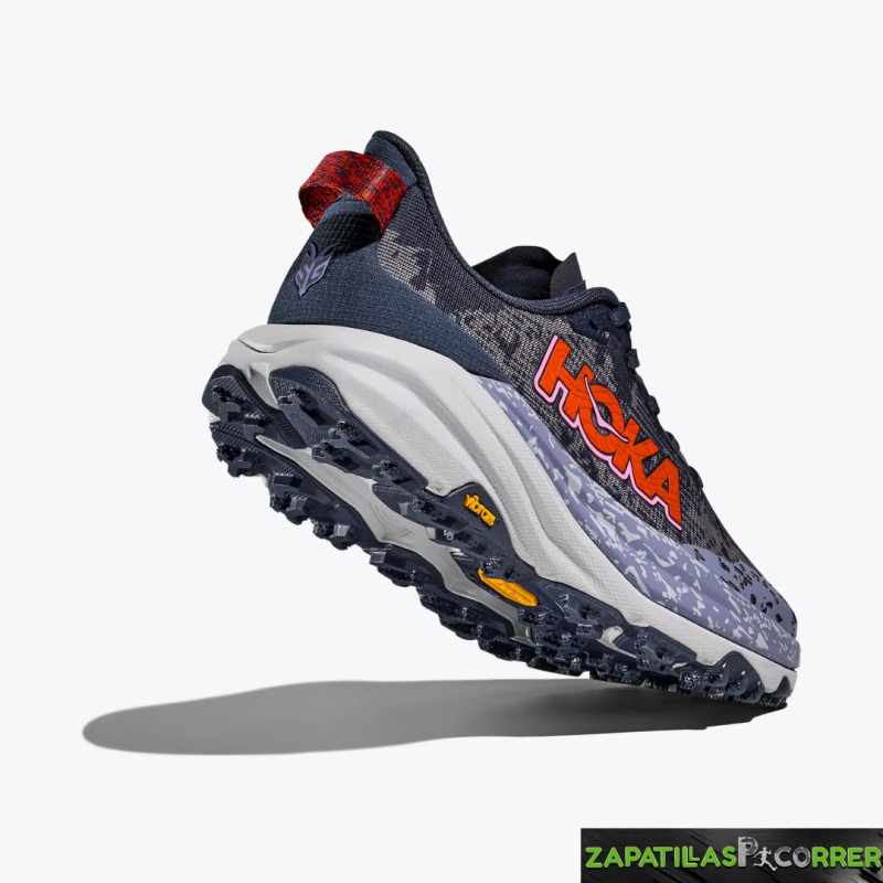 Zapatillas HOKA Speedgoat 6 Gris Azul Lila Rojo Mujer