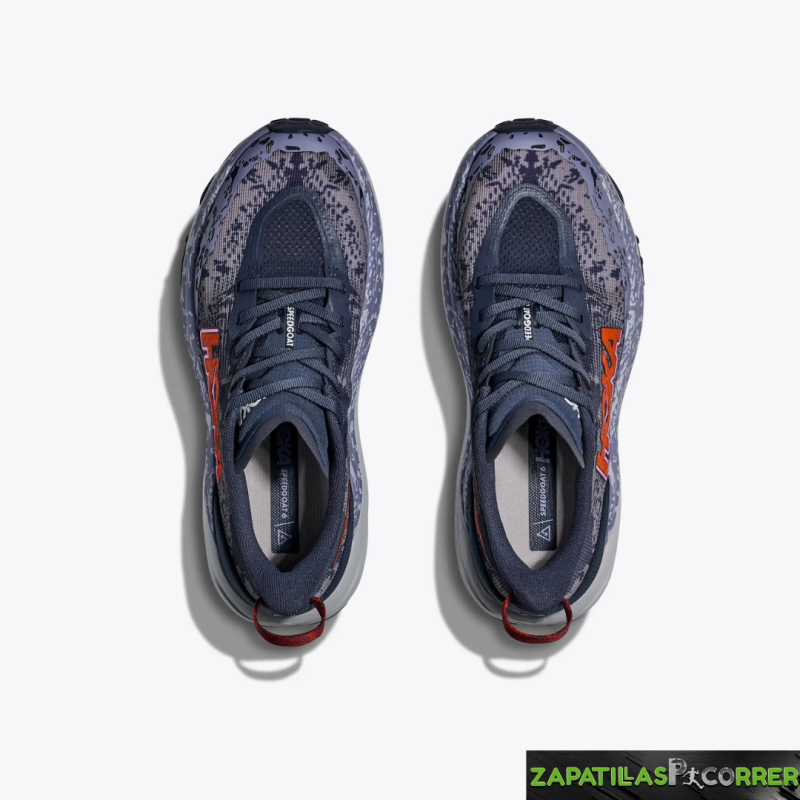 Zapatillas HOKA Speedgoat 6 Gris Azul Lila Rojo Mujer