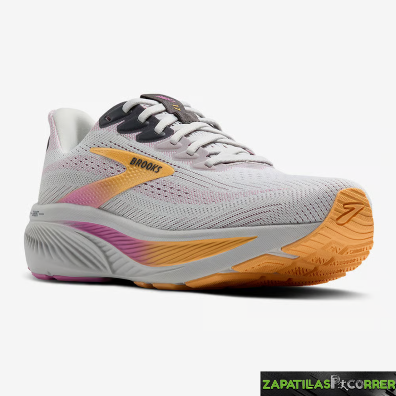 Zapatillas Brooks Ghost 17 Blanco Naranja Rosa  Mujer