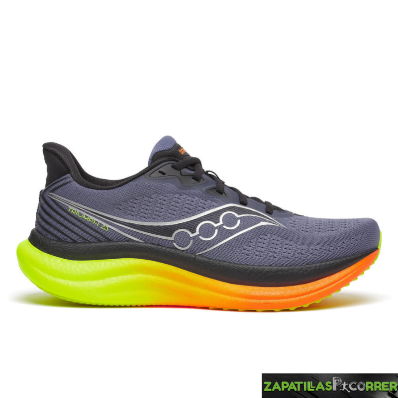 Zapatillas Saucony Triumph 23 Gris Naranja Amarillo Fluor
