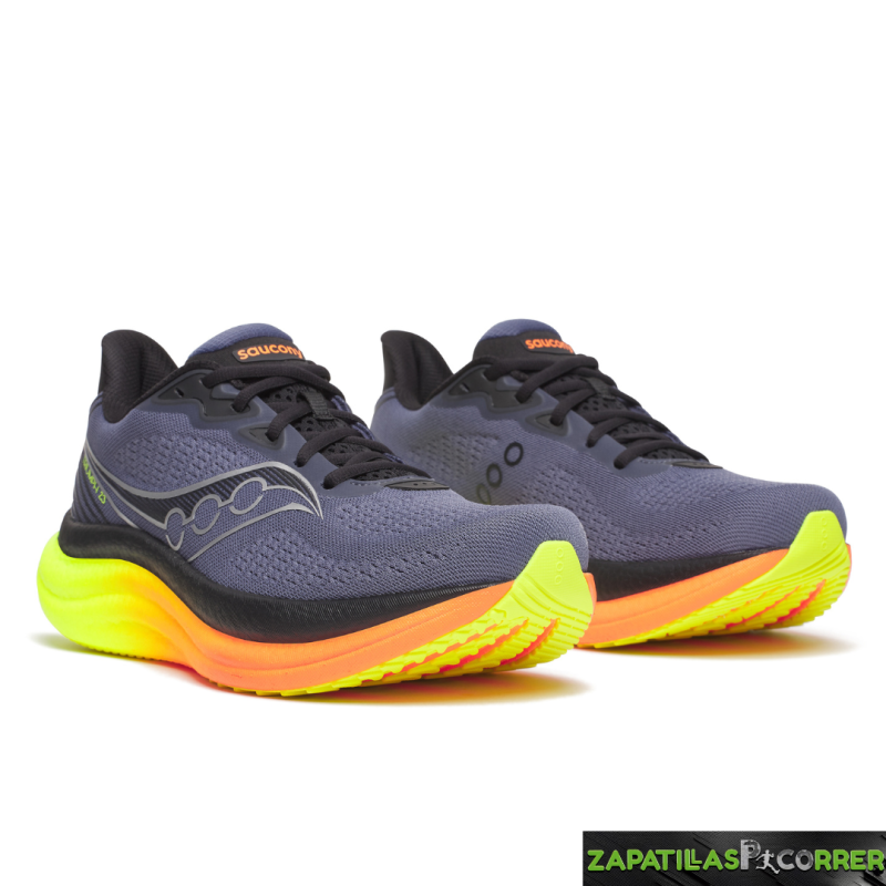 Zapatillas Saucony Triumph 23 Gris Naranja Amarillo Fluor