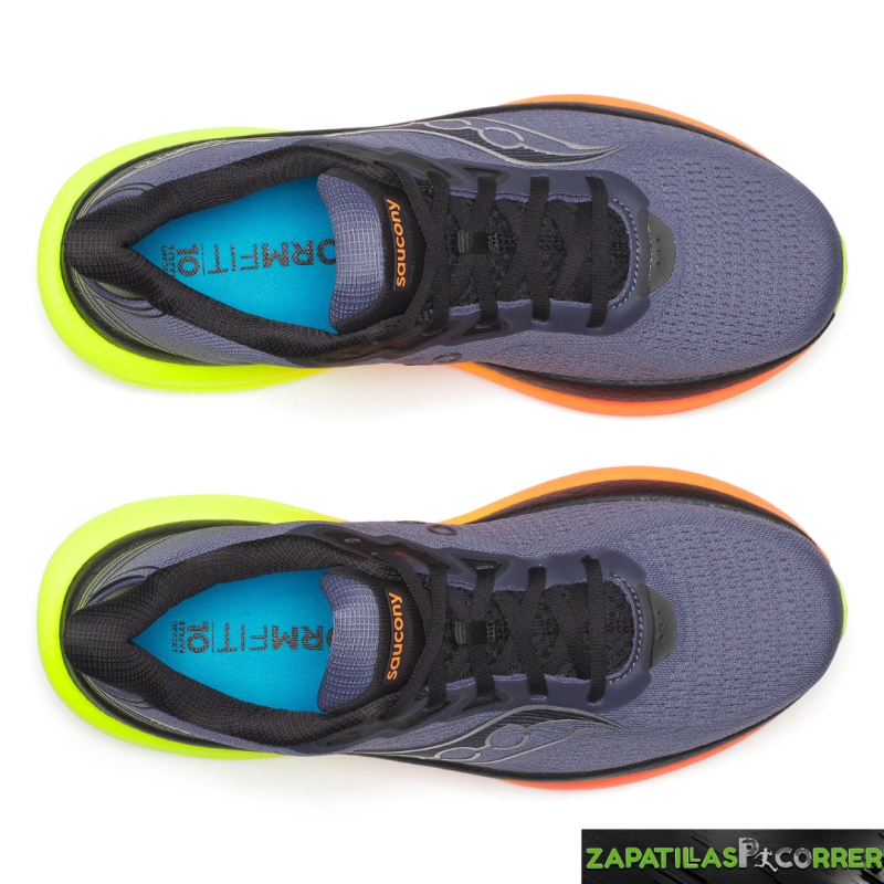 Zapatillas Saucony Triumph 23 Gris Naranja Amarillo Fluor
