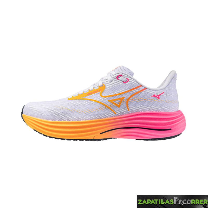 Zapatillas Mizuno Wave Rider 29 Blanco Rosa  Unisex