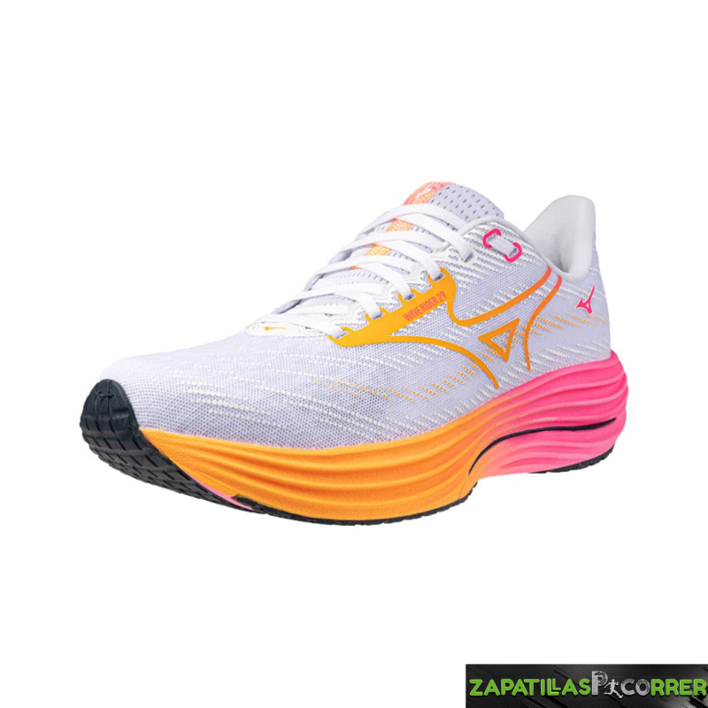 Zapatillas Mizuno Wave Rider 29 Blanco Rosa  Unisex