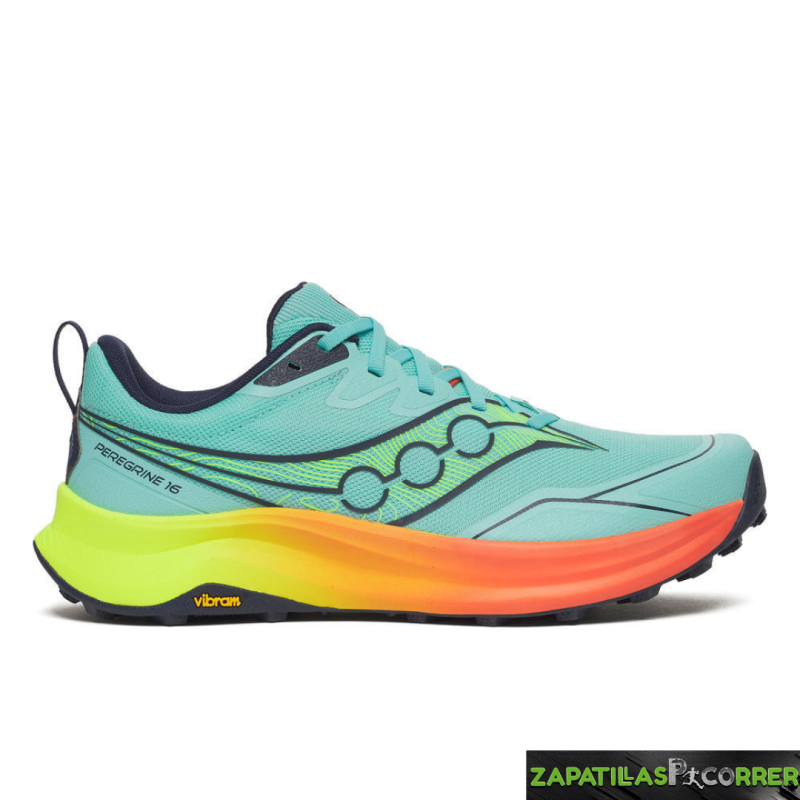 Zapatillas  Saucony Peregrine 16 Turquesa Naranja