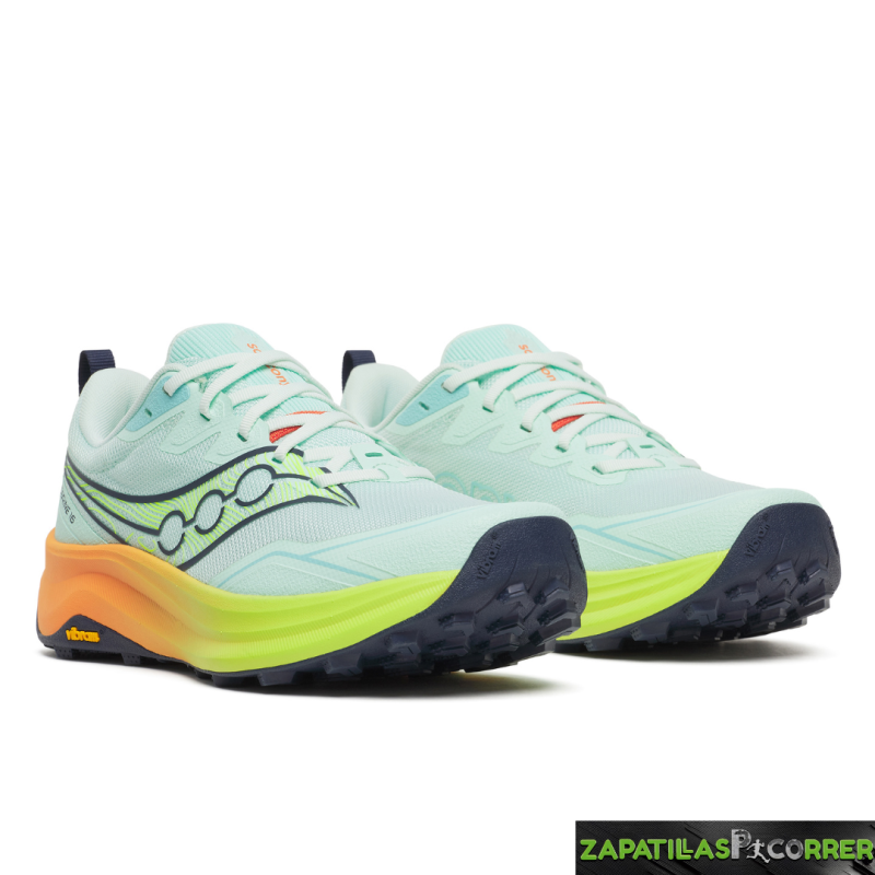 Zapatillas  Saucony Peregrine 16  Verde Claro Naranja Mujer