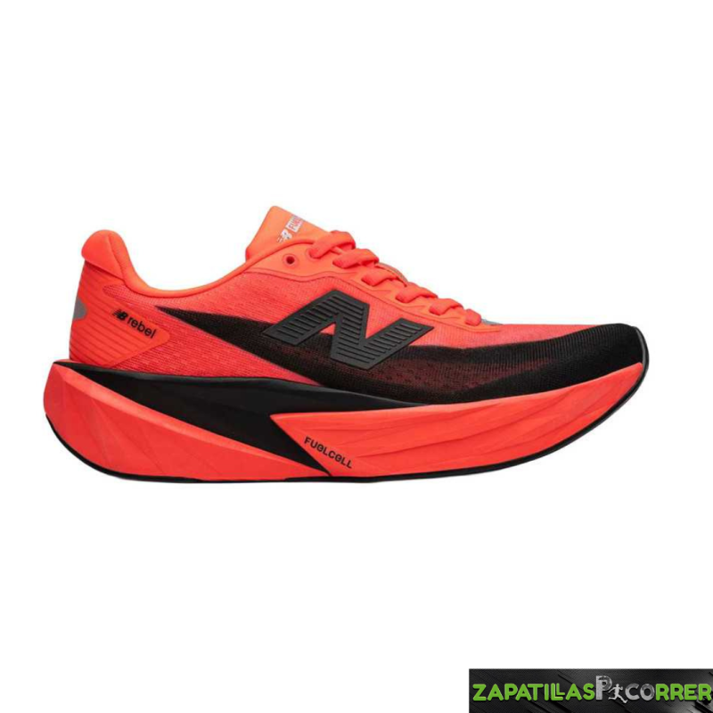 Zapatillas New Balance FuelCell Rebel v5 rojo coral negra