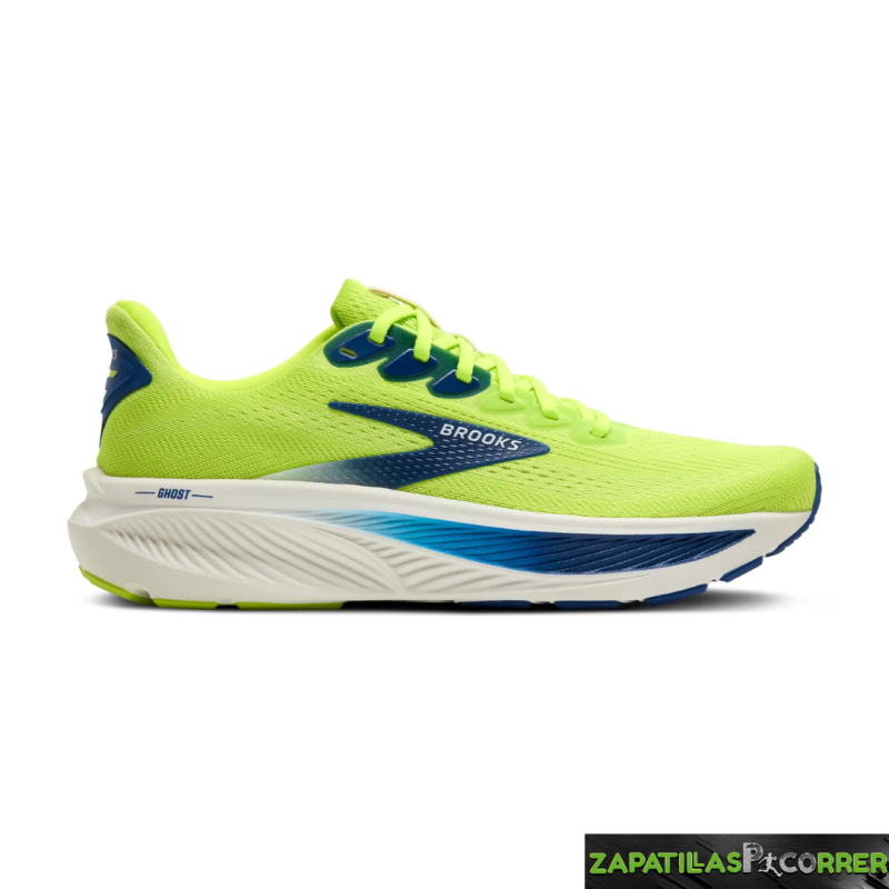 Zapatillas Brooks Ghost 17 Blanco Amarillo Fluor