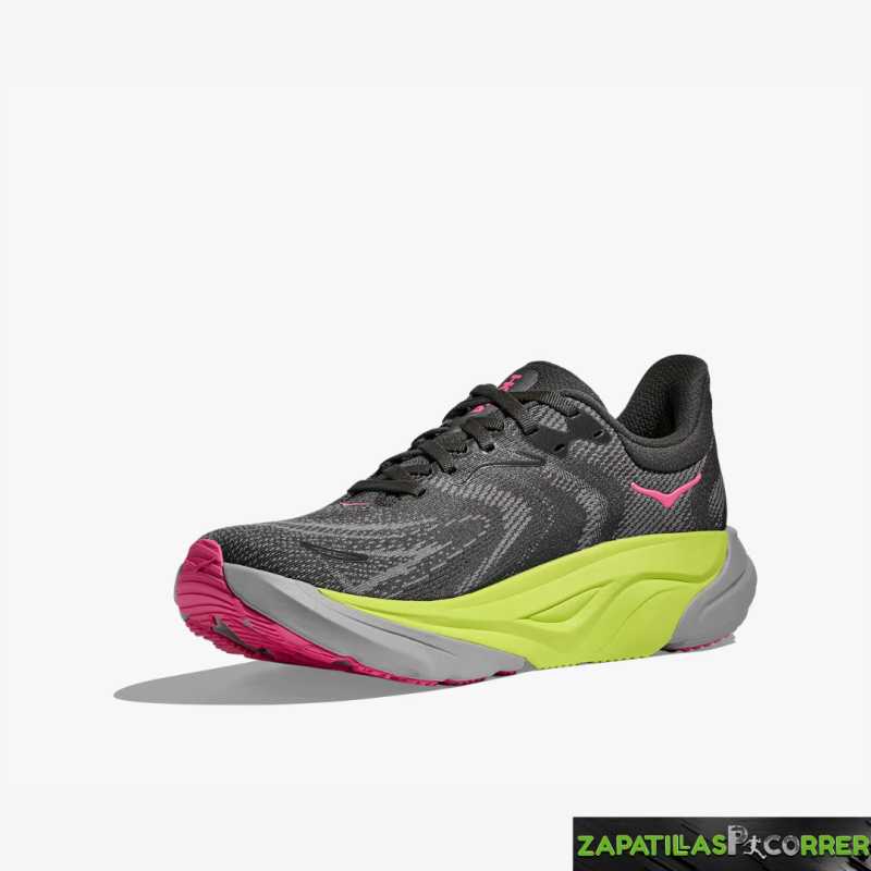 Zapatillas HOKA Arahi 8 Gris Rosa Amarilla Mujer