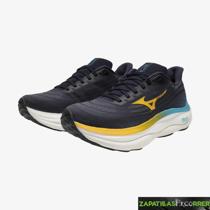 Zapatillas Mizuno Wave Sky 9 Negro Naranja Azul