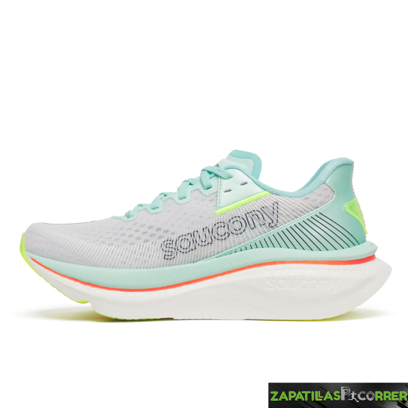 Zapatillas Saucony Endorphin Azura Blanca Turquesa Mujer