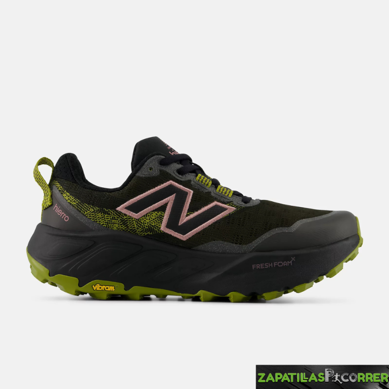 Zapatillas New Balance Fresh Foam X Hierro V9 Verde Negro  Mujer
