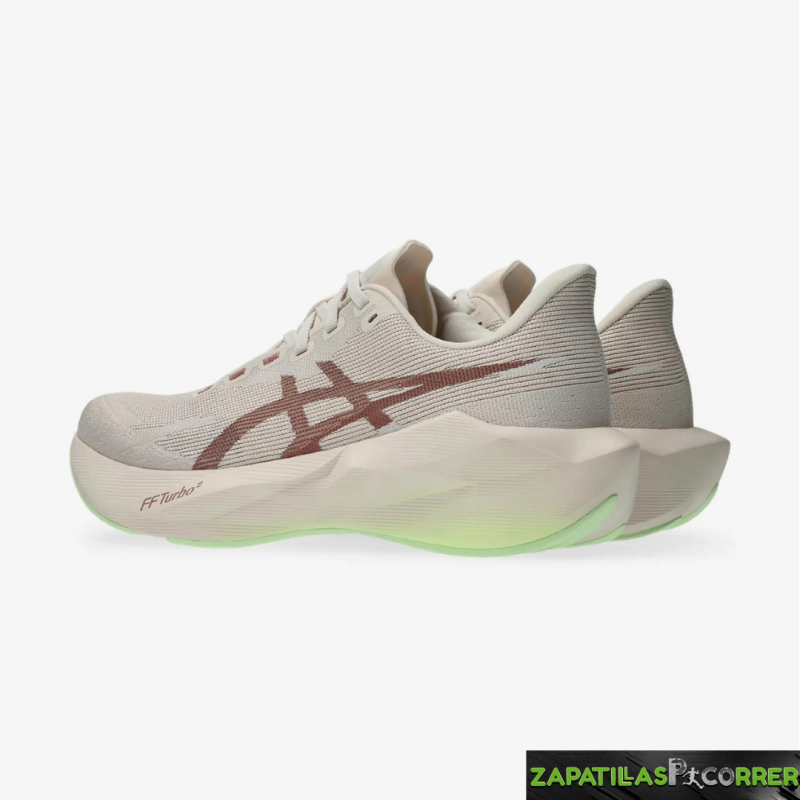 Zapatillas Asics Novablast 6 Beige Verde Mujer