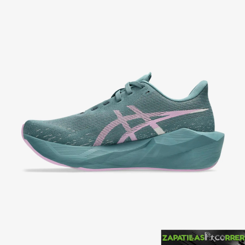 Zapatillas Asics Novablast 6 Verde Rosa Mujer