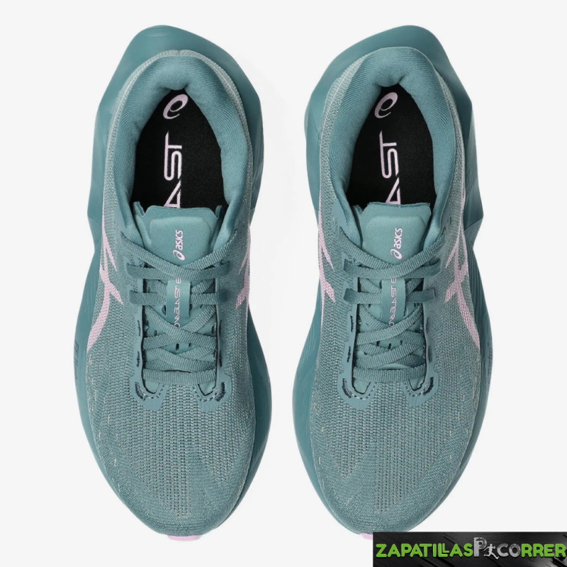 Zapatillas Asics Novablast 6 Verde Rosa Mujer