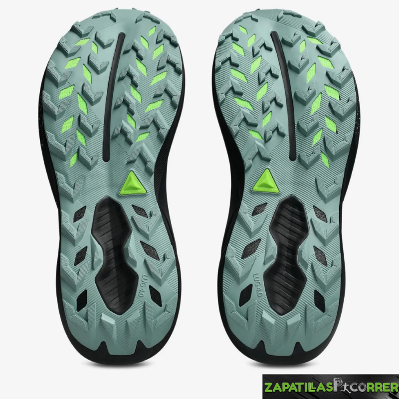 Zapatillas ASICS Trabuco 14 Verde Oscuro Naramja