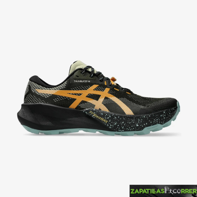 Zapatillas ASICS Trabuco 14 Verde Oscuro Naramja