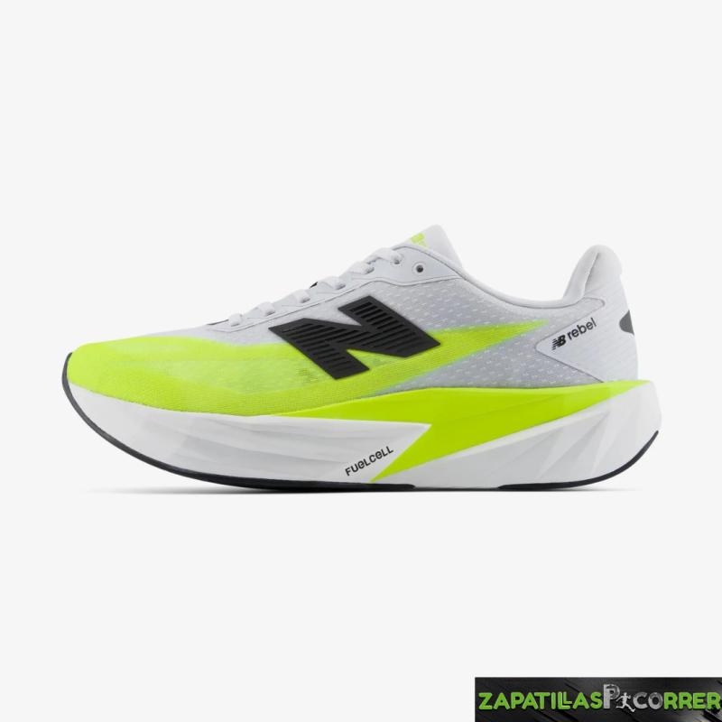Zapatillas New Balance FuelCell Rebel v5 Blanco Amarillo Negro