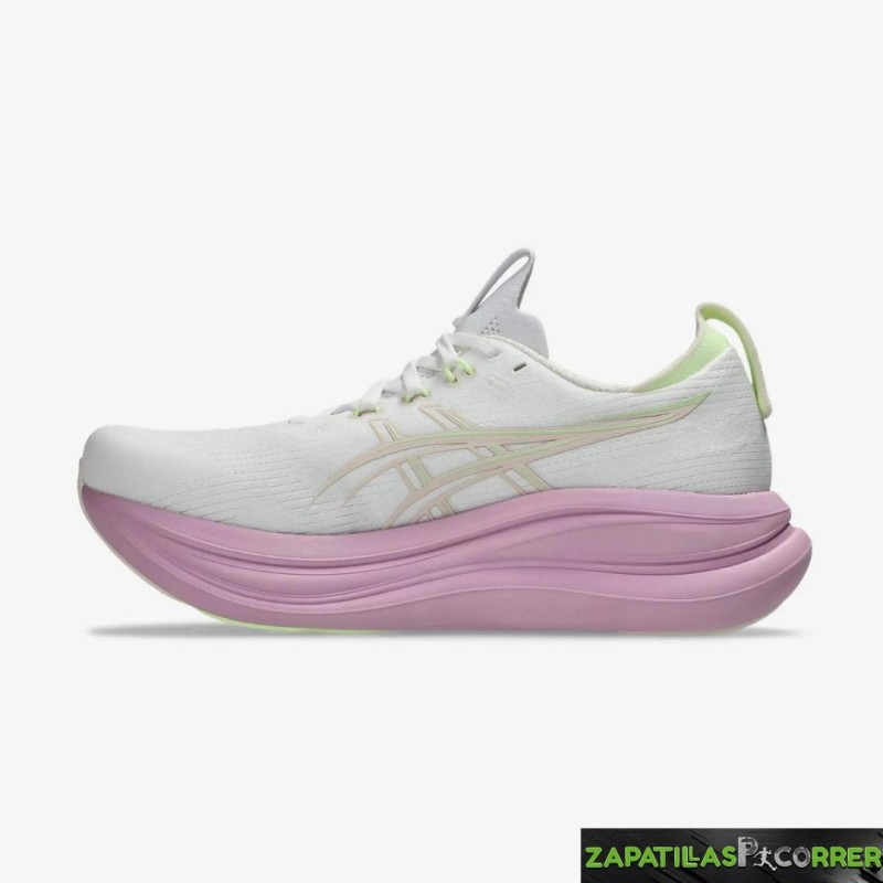 Zapatillas ASICS Gel-Nimbus 28 Blanco Amarillo Violeta Mujer