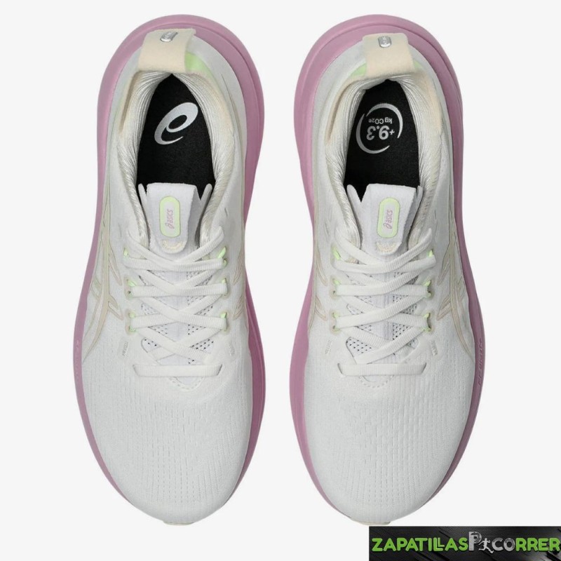 Zapatillas ASICS Gel-Nimbus 28 Blanco Amarillo Violeta Mujer