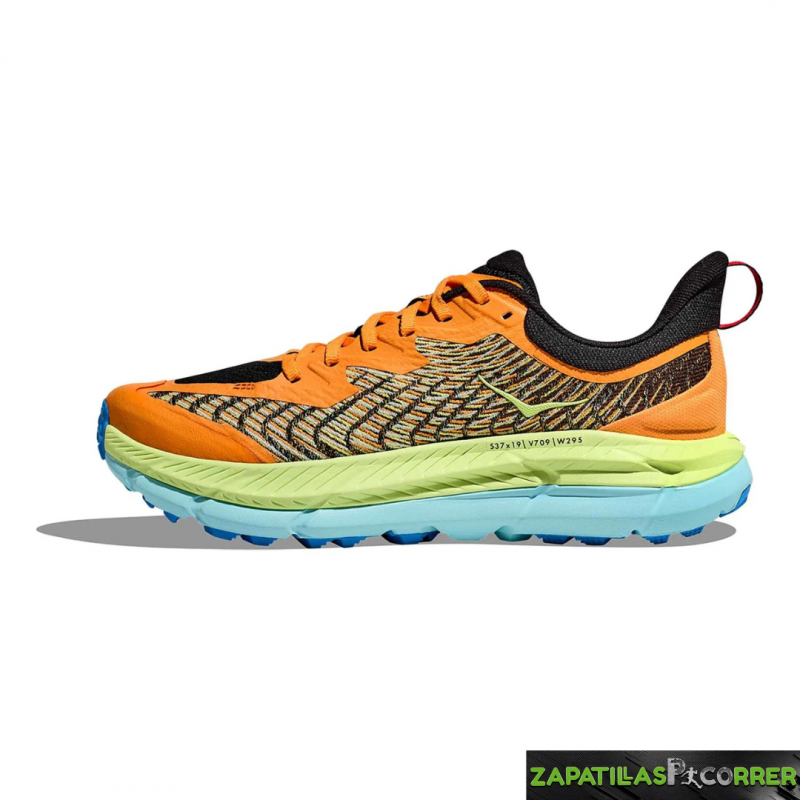 Zapatillas HOKA Mafate Speed 4 Rojo Fuego Anaranjado Verde