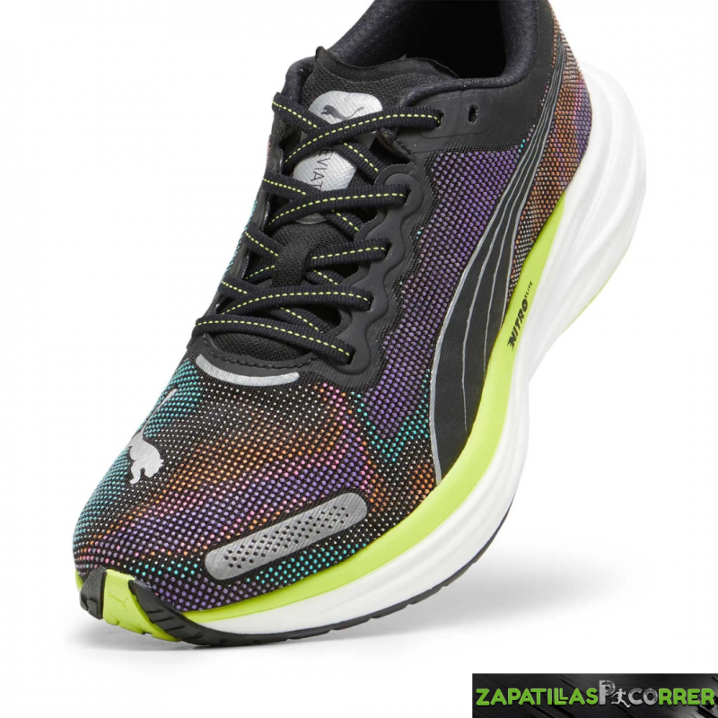 Zapatillas Puma Deviate NITRO 2 Psychedelic Rush Negro Verde Gris