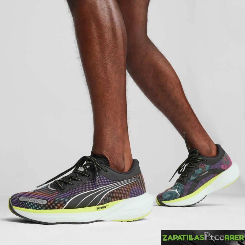 Zapatillas Puma Deviate NITRO 2 Psychedelic Rush Negro Verde Gris