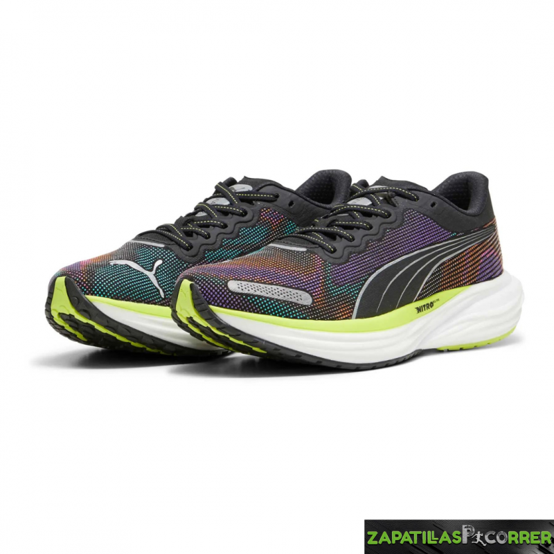 Zapatillas Puma Deviate NITRO 2 Psychedelic Rush Negro Verde Gris