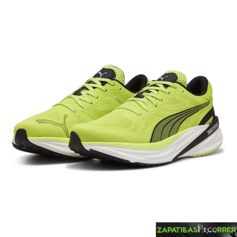 Zapatillas Puma Magnify Nitro 2 Amarillo Fluor Negro