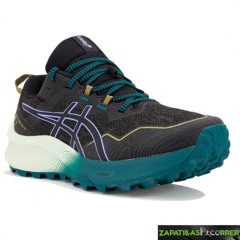 Zapatillas Asics Gel-Trabuco 11 Negra Verde Mujer